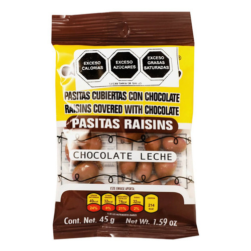 9 Pack Pasitas Cubiertas Con Chocolate Laposse 40