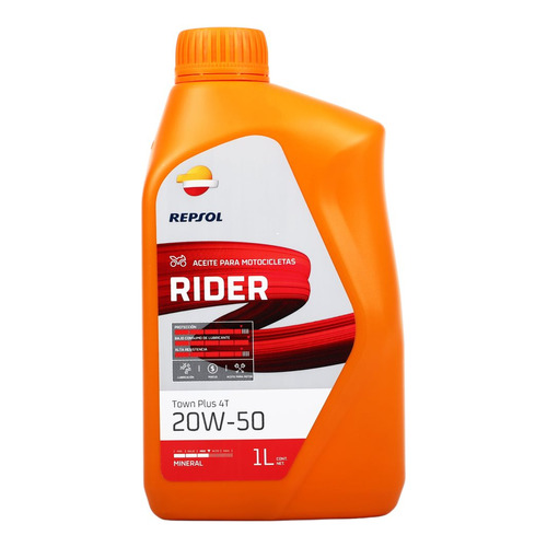 Aceite Repsol Mineral Rider 20w50 Motos 4t maxima proteccion y limpieza del motor