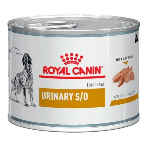 Alimento Royal Canin Veterinary Diet Canine Urinary S/O para perro adulto todos los tamaños sabor mix en lata de 200g