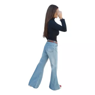 Pantalon Palazzo Oxford Denim Tendencia Todos Los Talles!