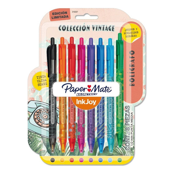 Lapiceras Boligrafo Retractiles Paper Mate Inkjoy X8 Vintage