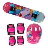 Kit Skate Infantil Com Acessórios Proteção Menina Cks Toys