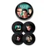Set 4 Posavasos De Vinilo Retro Musique Vb03w Color Negro Elvis Presley
