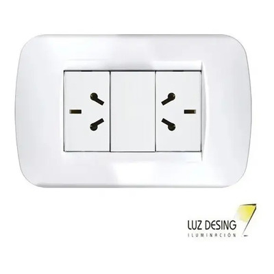 Tapas De Luz Jeluz Completa 2 Toma Regina Luz Desing Blanco