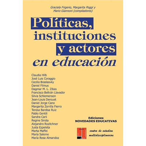 Políticas, Instituciones Actores En Educación Giannoni (ne)