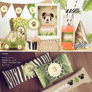 Kit Imprimible Mickey Safari Personalizado Selva Jungla