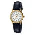 Relógio Casio Feminino Pequeno Dourado Pulseira Couro Preto