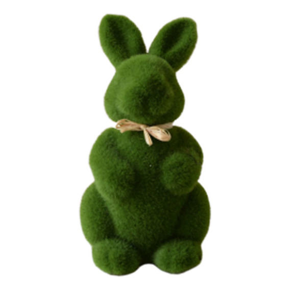 Conejo De Musgo Artificial Verde Para Decoración De Pascua,
