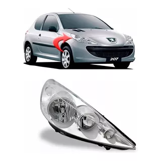 Farol Peugeot 207 2007 2008 2009 2010 2011 2012 Lado Direito