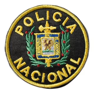 Parche Bordado Velcro Policia Nacional Azul Y Negro