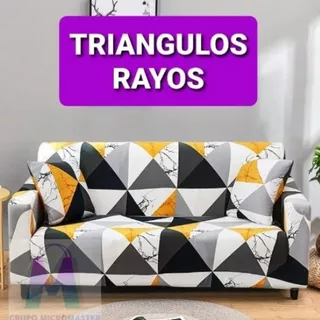 Set Forro Funda Para Muebles 3/2/1 - Triángulo Rayos