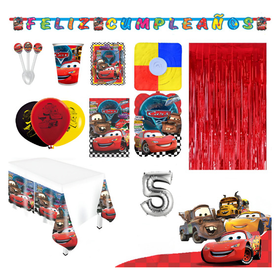 Kit Infantil Decoración Fiesta - Cars X20 Invitados