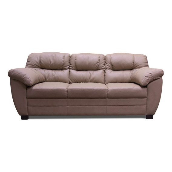 Sofa De Piel - Toscana - Conforto Muebles Color Taupe