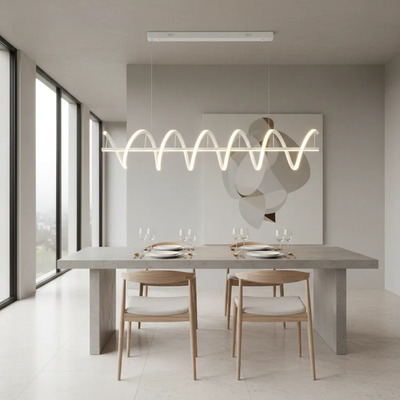 Lampara Colgante Led Espiral Cct Diseño Blanco Ldf40045-b Blanco