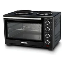 Horno Eléctrico Con Doble Anafe 50 Lts Yelmo Yl-50a 1600w Negro
