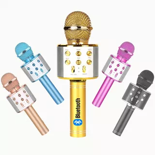 Microfone Karaoke Youtuber Microfone Karaoke Grava Reporter Cores Karaoke Omnidirecional Cor Dourado