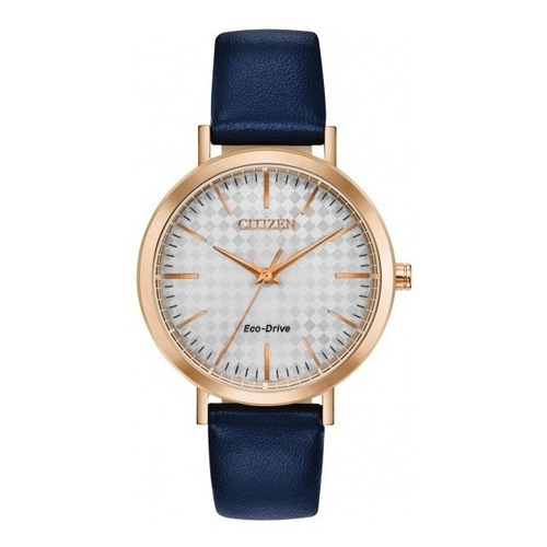 Citizen Ltr Pink Gold White Dial Em0763-07a Color de la correa Azul Color del bisel Oro Color del fondo Plata