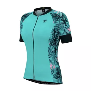 Camisa Ciclismo Feminina Free Force Aloha Turquesa