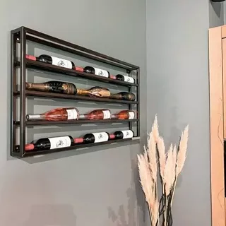 Organizador Bar Colgante Para 12 Botellas De Vino Industrial
