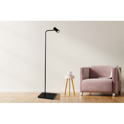 Lampara De Pie The Spot Negra Moderna Apto Led Gu10 Deco Cie