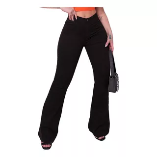 Calça Jeans Flare Feminina Cintura Alta Elastano Blogueira