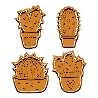 Set 4 Cortadores Galletas / Fondant Cactus Cookie Cutter