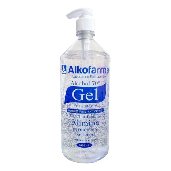 Alcohol En Gel 70 Grados Alkofarma 1 Litro Con Dispensador