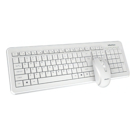 Combo Inalambrico Para Pc Notebook Teclado Mouse Color Del Mouse Blanco Color Del Teclado Blanco