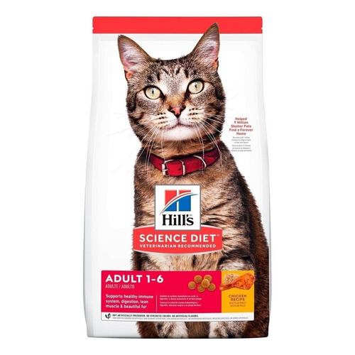 Alimento Hill's Science Diet Comida Para Gato Hill's Science Diet  Envase De 1.8 Kg para gato adulto sabor pollo en bolsa de 1.8kg