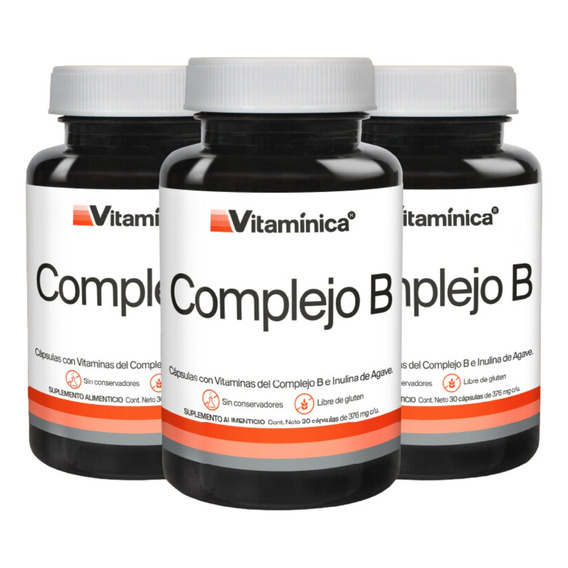 Complejo B Vitamínica 3 Pack - 90 Cápsulas De 376 Mg C/u