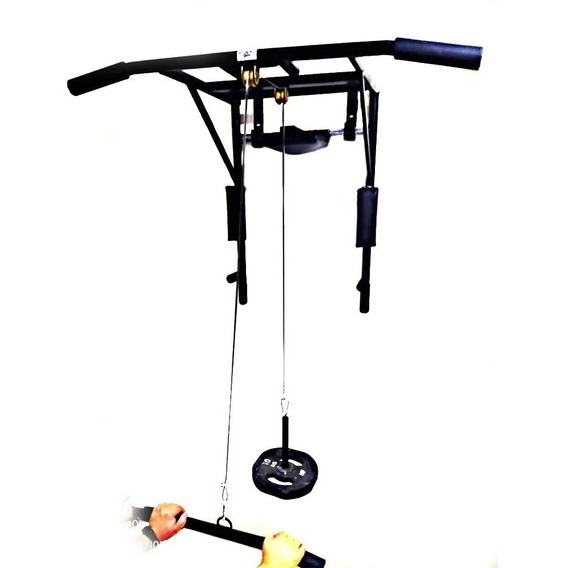 Kit Maquina Gimnasio Ejercicio Pesas Polea + Multi Barra