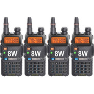 Kit X 4 Handy Baofeng Uv5r 8w Bibanda Radio Walkie Vhf Uhf