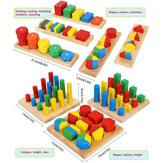 Juego De 8 Materiales Sensoriales Montessori Juguetes Educat