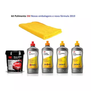 Kit 3m Polimento Nova Massa Polir Diamante + Polidores