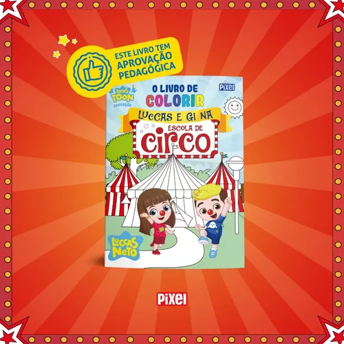 Livro de colorir Luccas e Gi no Circo - Sonda Supermercado Delivery