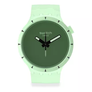 Reloj Swatch Big Bold Bioceramic Forest De Silicona Color De La Malla Verde Claro Color Del Bisel Verde Claro Color Del Fondo Verde