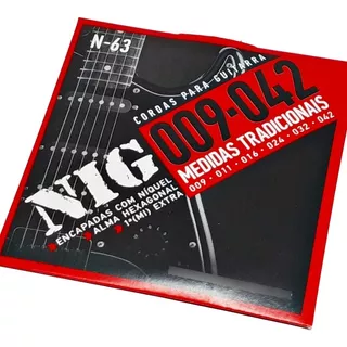 Cordas Para Guitarra Nig N63 Medidas Tradicionais 09 042 Níq