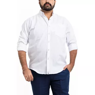 Camisa Caballero Ele Tallas Extra Xl A 6xl Blanca Lisa E.279