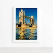 Quadro Cidades Londres Tower Bridge Moldura Branca 22x32cm