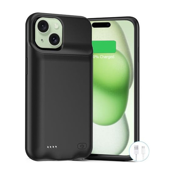 Funda De Batería Para iPhone 15, Funda De Carga Portátil Rec