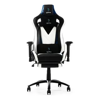 Silla De Escritorio Iglufive Space Ranger 150eossd Gamer Ergonómica  Negra Y Blanca Con Tapizado De Pvc Y Terciopelo