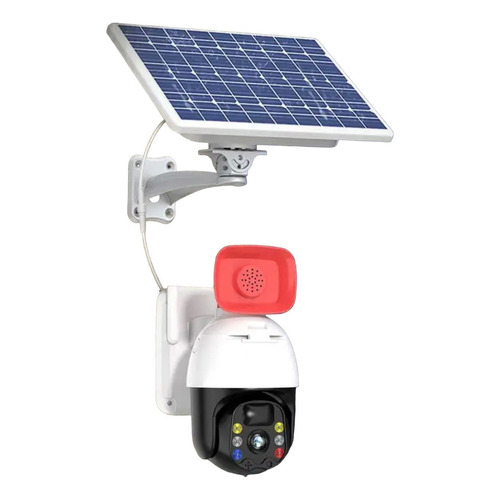 Camara De Seguridad Wifi Con Panel Solar Ptz 128 Gb Color Blanco