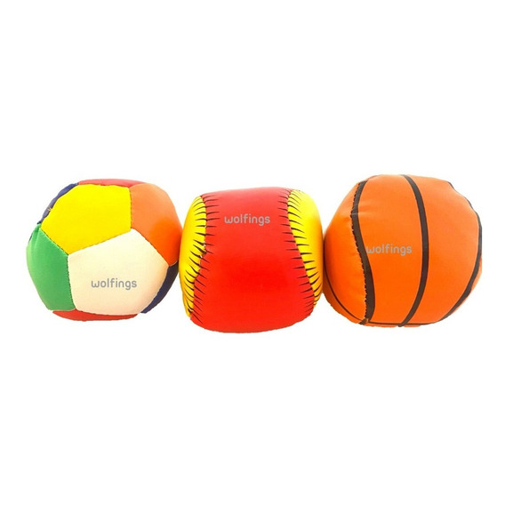 Pack X3 Pelotas Blandas Soft Juguete Bebe Didactico