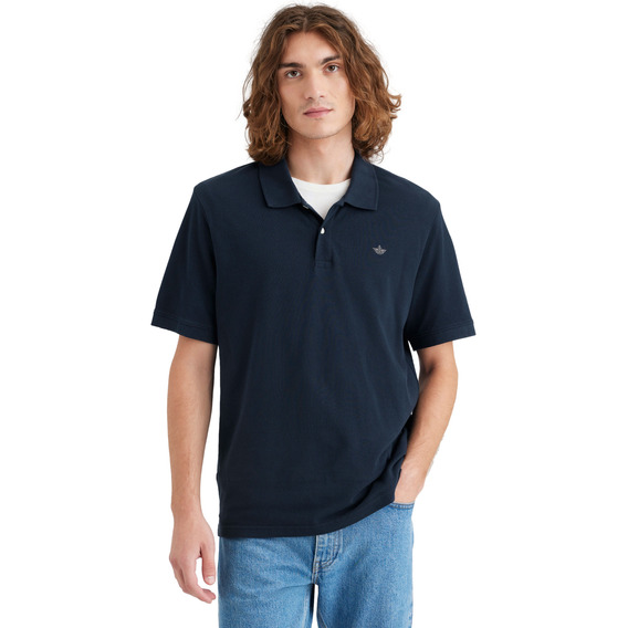 Polera Hombre Polo Rib Collar Regular Fit Azul Dockers