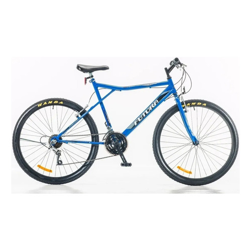 Mountain bike Futura Techno 026 18" 21v frenos v-brakes cambios Index color azul con pie de apoyo  