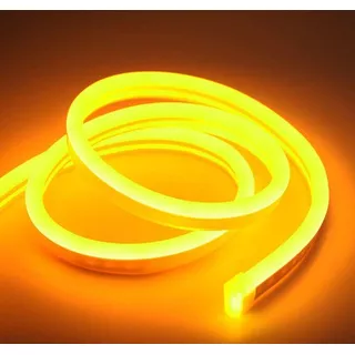 Fita Mangueira Led Neon Flexível 5m Prova D'agua + Fonte 12v Cor Da Luz Amarela Tensão De Operação 12v Voltagem 110v/220v
