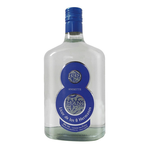 Anis Licor de los 8 Hermanos azul 1l