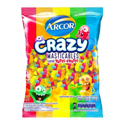 Caramelos Masticables Crazy Tutti Frutti X 800g