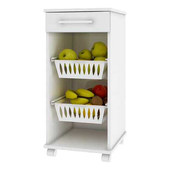 Mueble Cocina Microondas Multiuso 1 Cajón Blanco Frutero Ebz