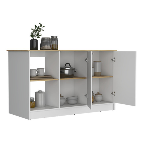 Rta Design Juniper isla de cocina 90x150x64 color blanco macadamia